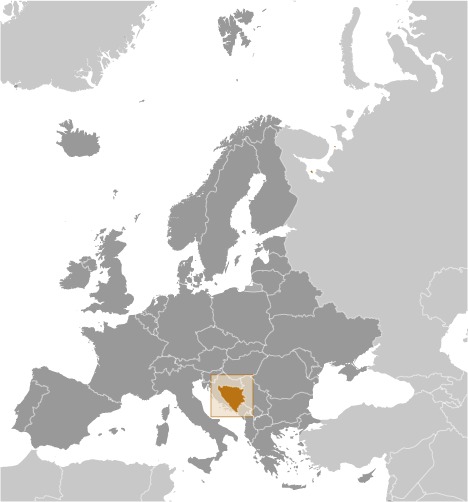 Bosnia and Herzegovina Locator Map